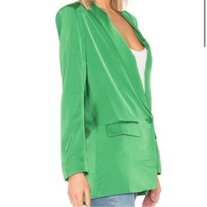 Green satin blazer